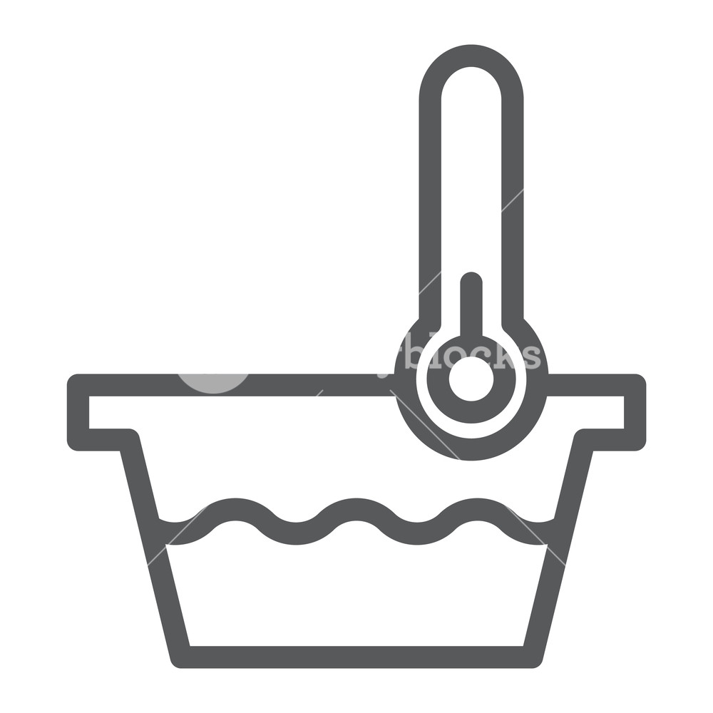 1000x1000 low temperature line icon, indicator and wash, thermometer