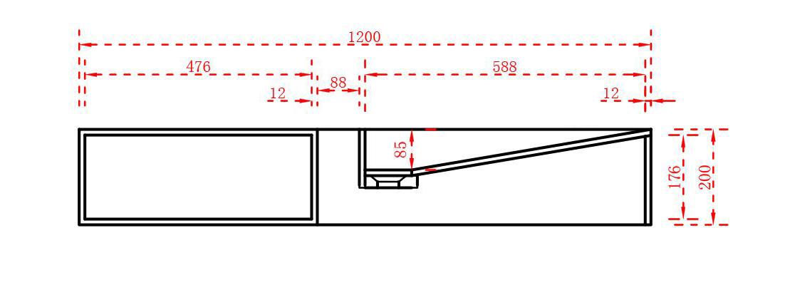 1109x400 countertop washbasin wall mounted washbasin made of solid