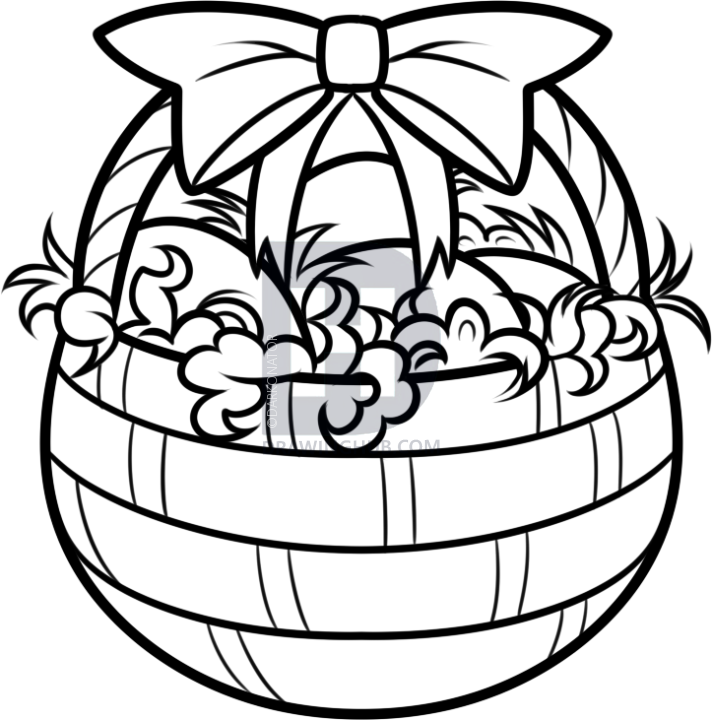 712x720 How To Draw An Easter Basket, Step
