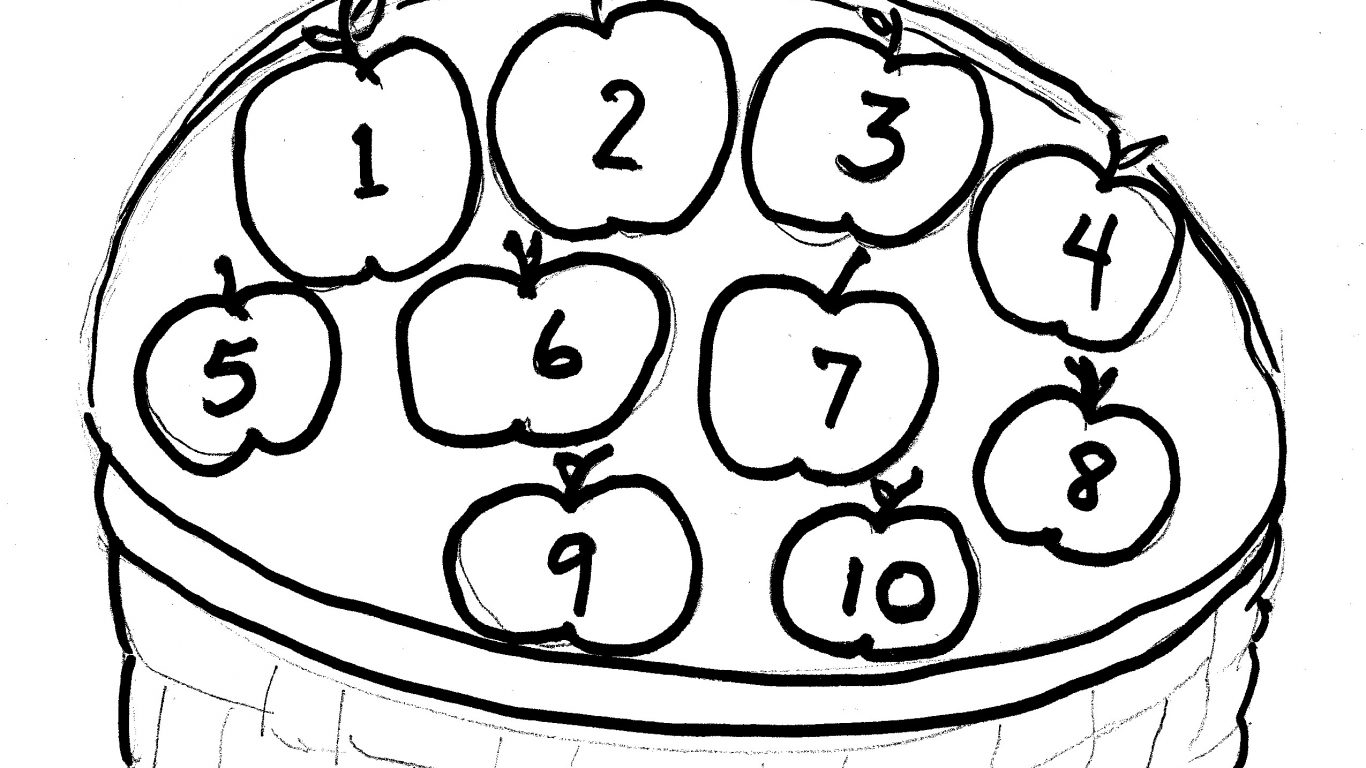 1366x768 Stunning Apple Basket Drawing Clipart Royalty Free Download Black