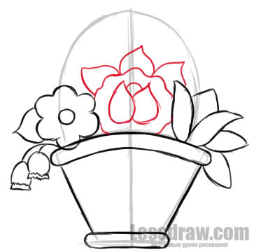 363x360 How To Draw A Basket Of Flowers On March