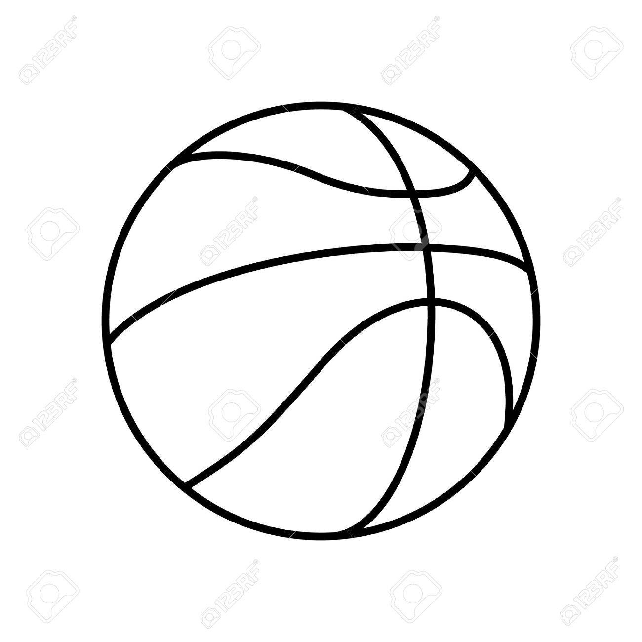 1300x1300 Basketball Ball Outline Icon Vector