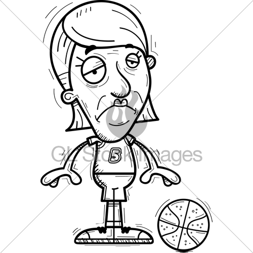 500x500 Sad Cartoon Senior Basketball Player Gl Stock Images