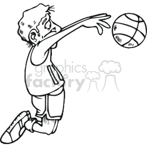 300x300 Cartoon Basketball Player Passing The Ball Clipart Royalty Free
