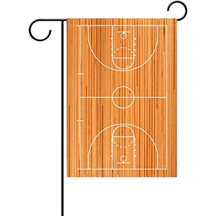 425x425 Starutahzz Funny Basketball Court Garden Flag Wooden