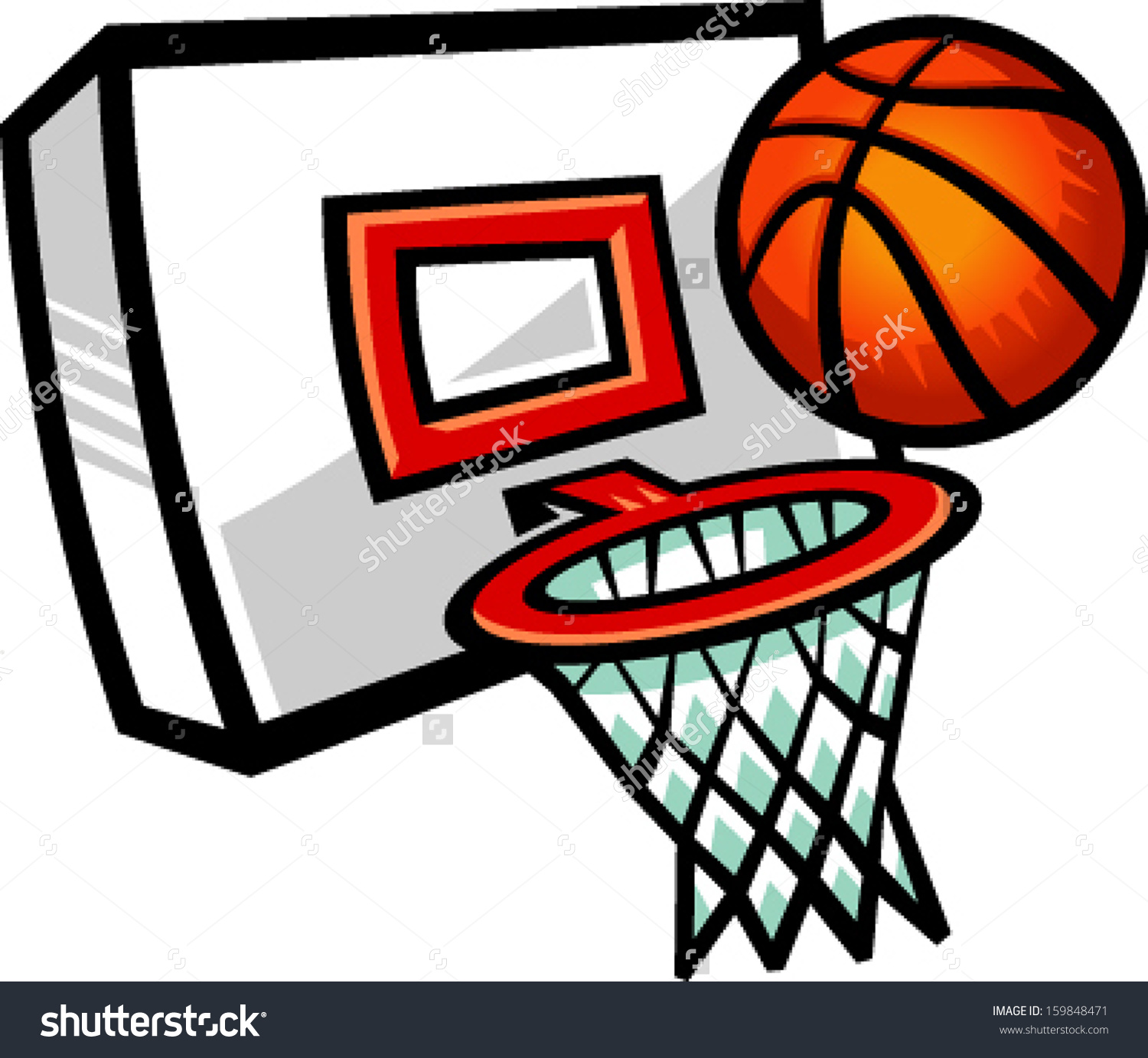1500x1383 Basketball Hoop Cartoon