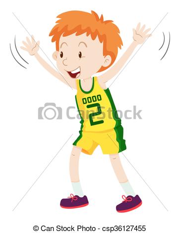 363x470 Little Boy In Basketball Uniform Illustration
