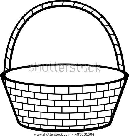 439x470 Collection Of Free Basket Clipart Line Drawing Amusement