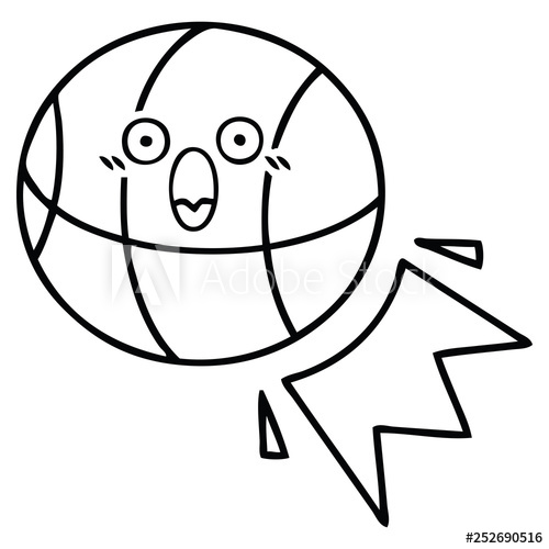 500x500 Line Drawing Cartoon Basketball
