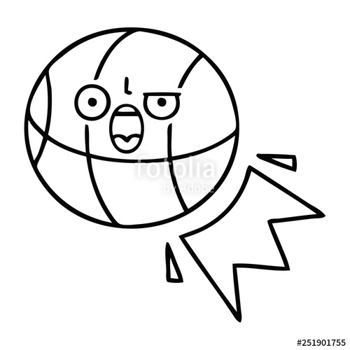 500x500 Line Drawing Cartoon Basketball Stock Image And Royalty Free