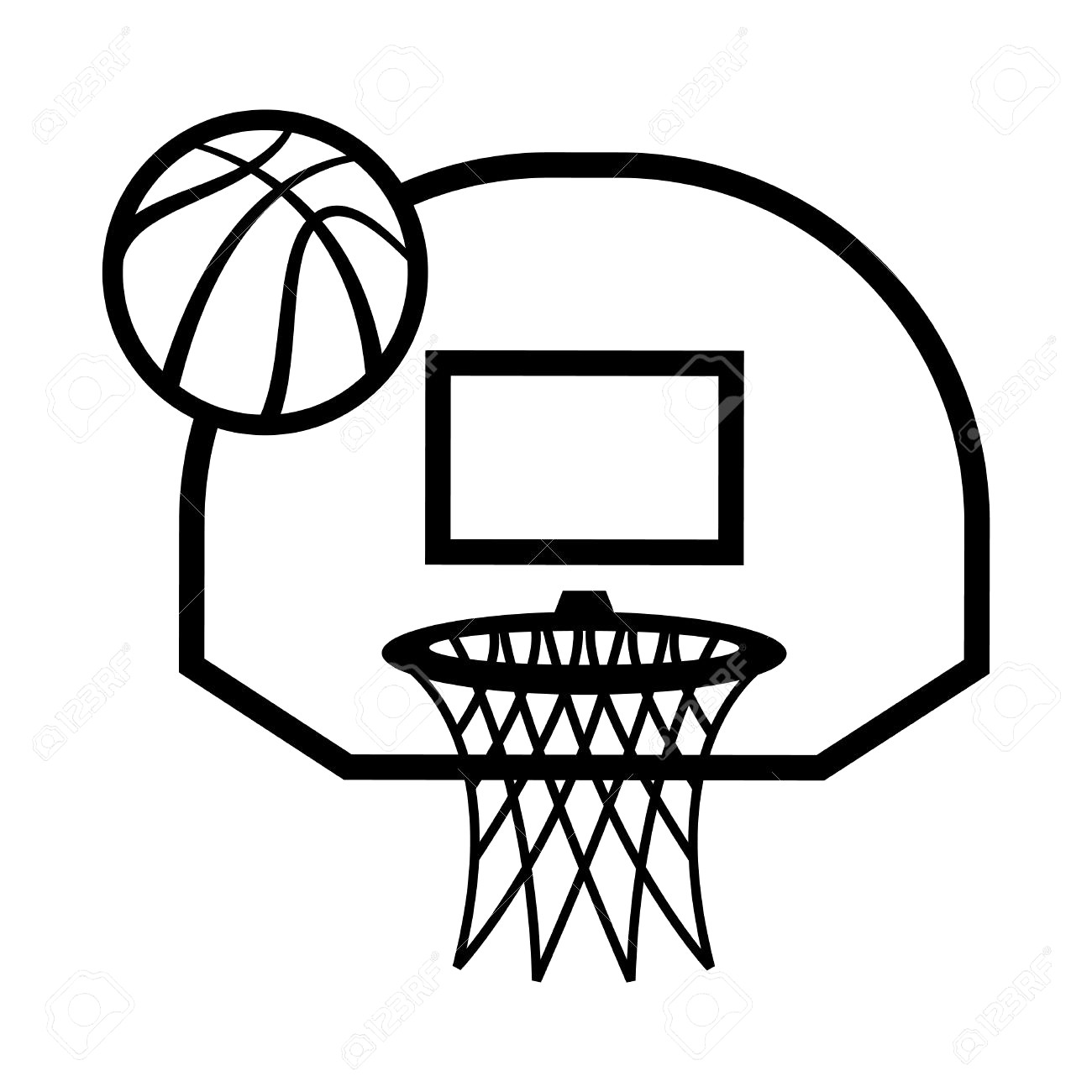 Basketball Line Drawing Free download on ClipArtMag