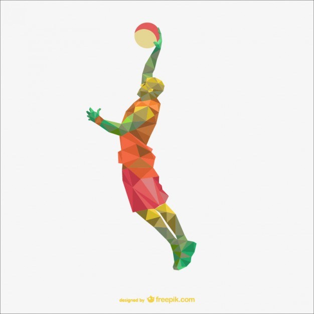 626x626 Basketball Player Polygon Drawing Free Vector