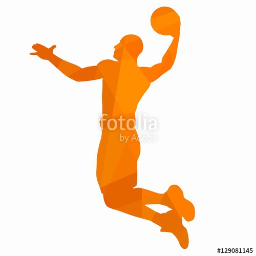 500x500 Silhouette Of A Basketball Player Vector Drawing Stock Image