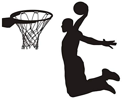 425x348 Basketball Player Black Vinyl Wall Art Decal Sticker