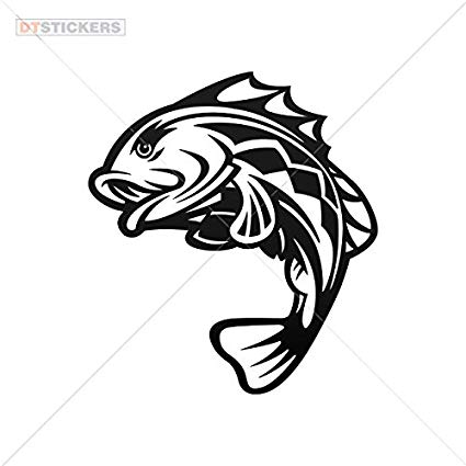 425x425 Decal Stickers Bass Fishing Motorbike Boat