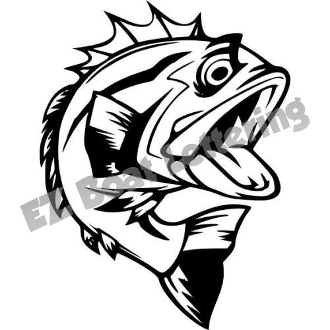 330x330 Bass Bite Boat Graphic Decal Vinyl