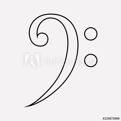 500x500 bass clef icon line element vector illustration of bass clef icon