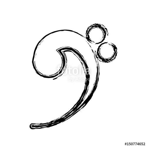 500x500 Bass Clef, Musical Note Icon Over White Background Vector