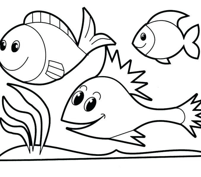 678x598 Fish Drawing For Colouring At Free Personal Printable Bass
