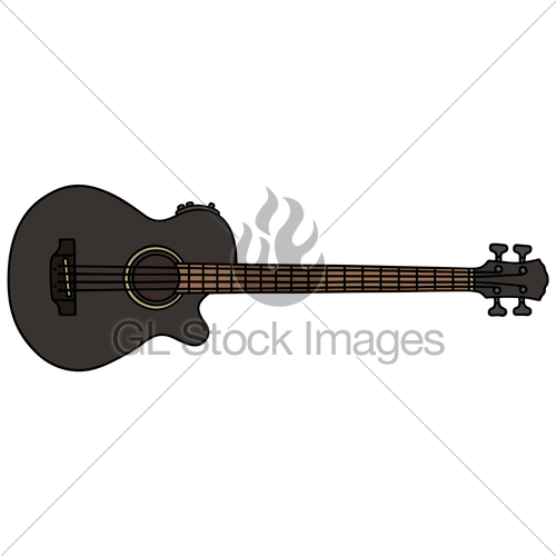 500x500 Black Acoustic Bass Guitar Gl Stock Images