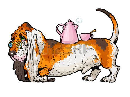 450x338 Basset Hound Clipart Drawing