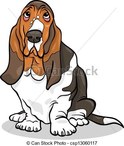 397x470 Vector Clip Art Of Basset Hound Dog Cartoon Illustration