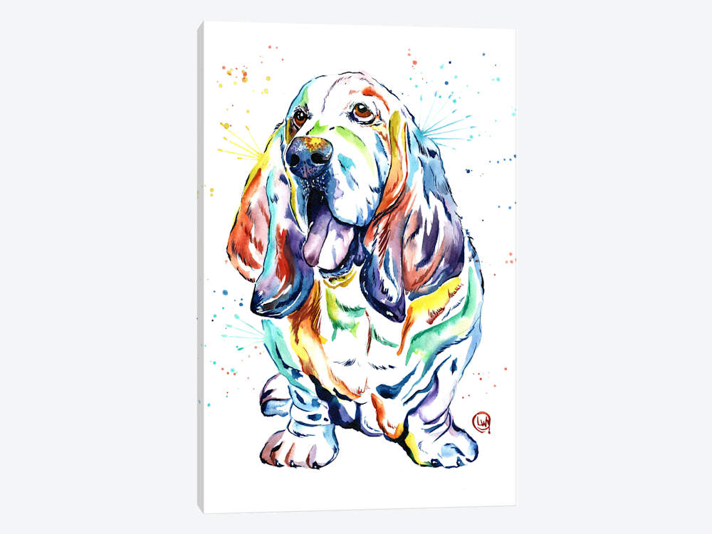 1000x750 Basset Hound Baily Canvas Wall Art