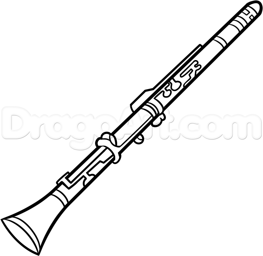 1062x1033 How To Draw A Clarinet, Step