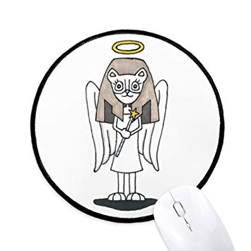 355x355 angel bastet wing halo star round non slip mousepads