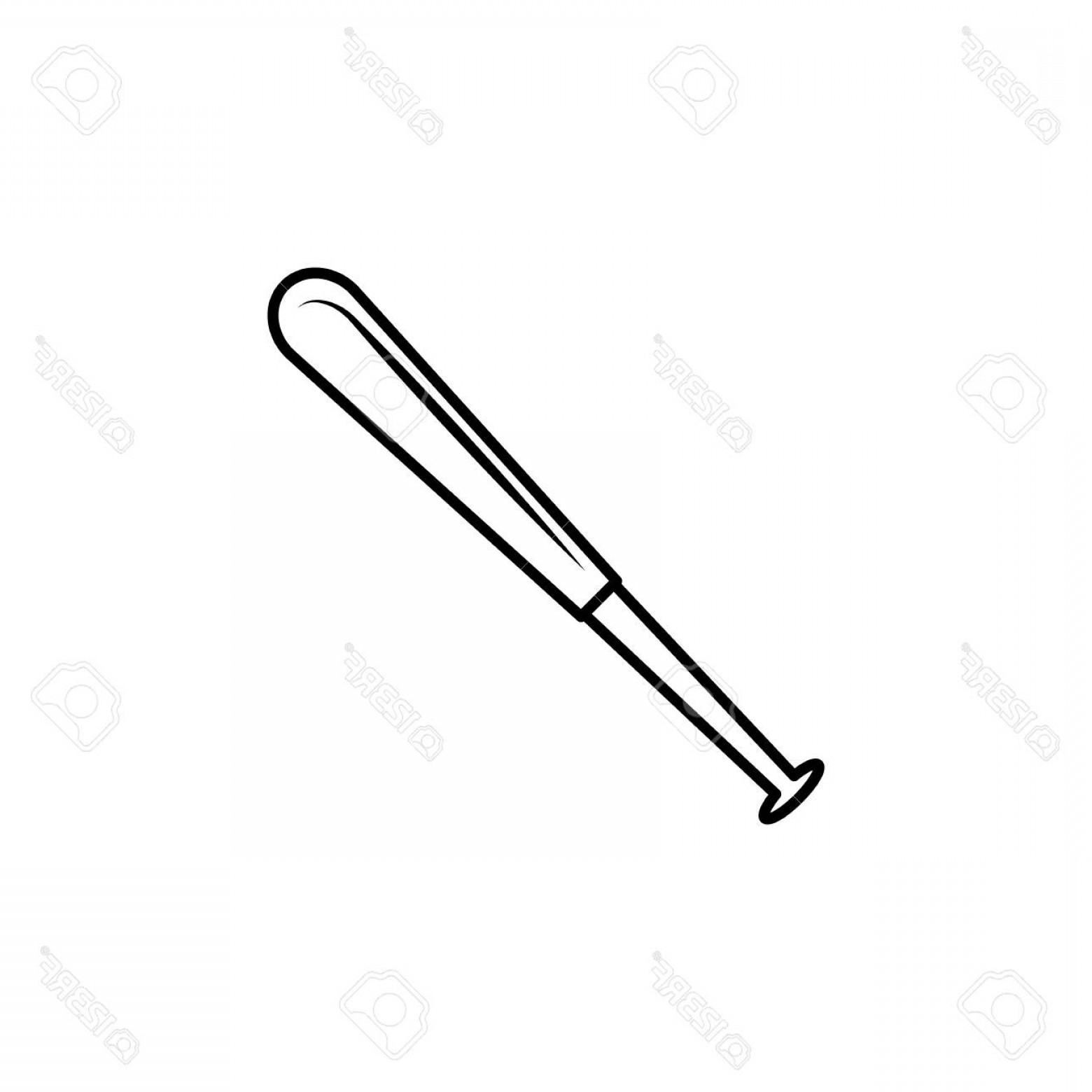 1560x1560 Photostock Vector Baseball Bat In Outline Graphic Design In Black
