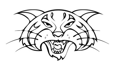 395x240 Tiger Face With Baseball Bat Vector Drawing