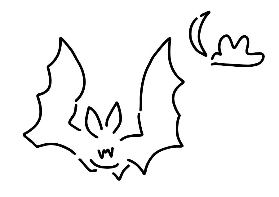 900x635 Bat Flughund At Night Moon Drawing