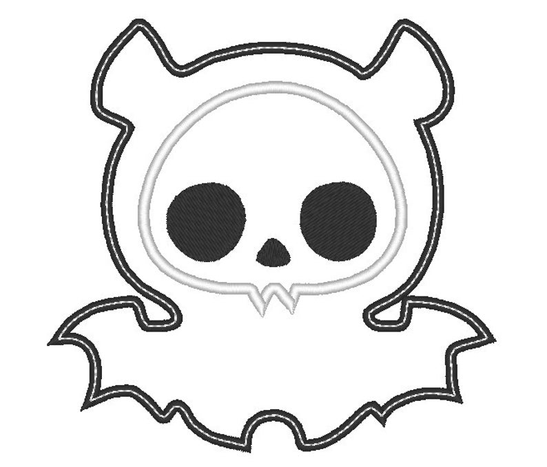 794x679 Adorable Skeleton Bat Applique Embroidery Design Etsy