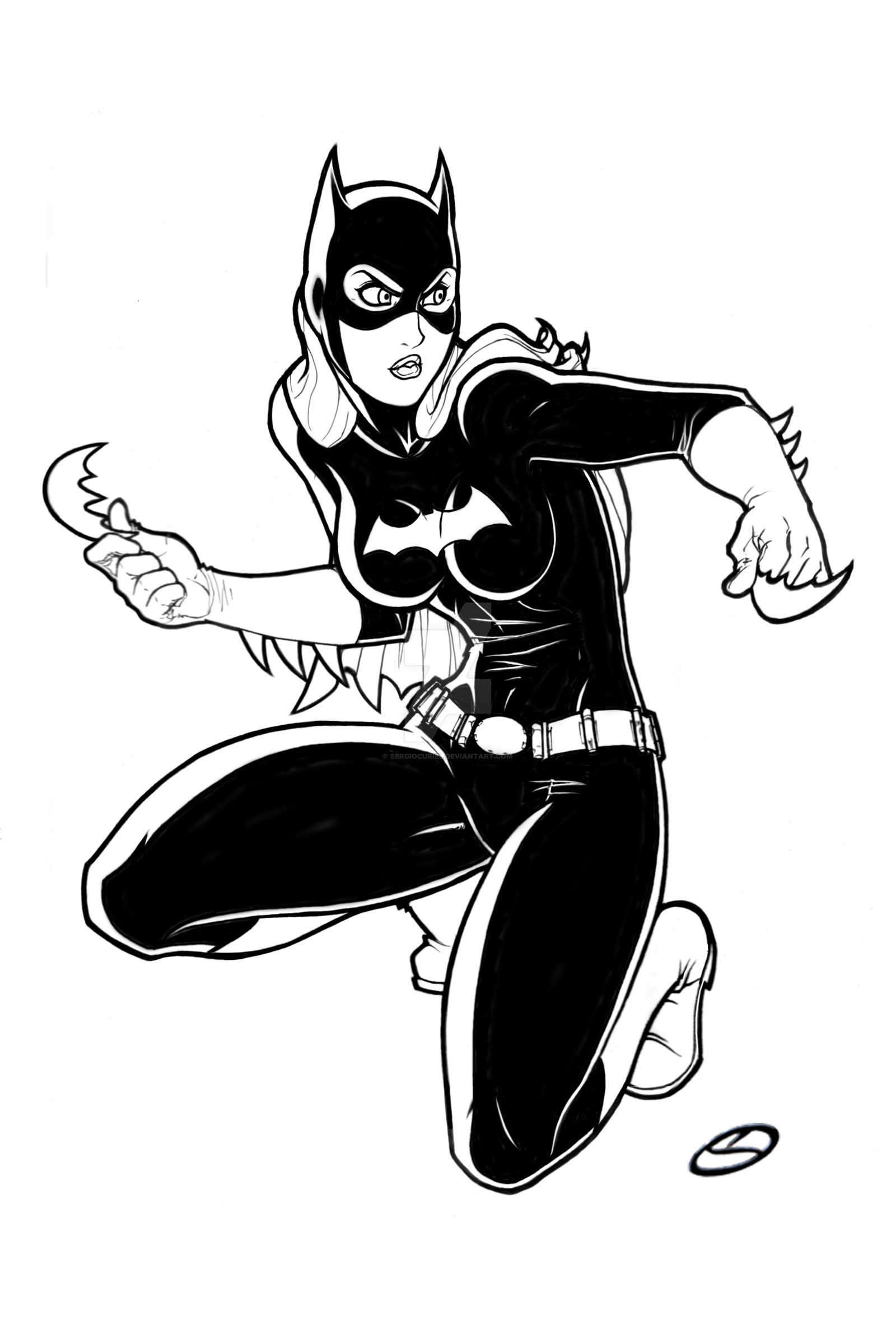 Batgirl Drawing Free download on ClipArtMag.