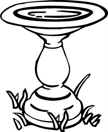 347x425 Collection Of 'bird Bath Drawing' Download More Than Images