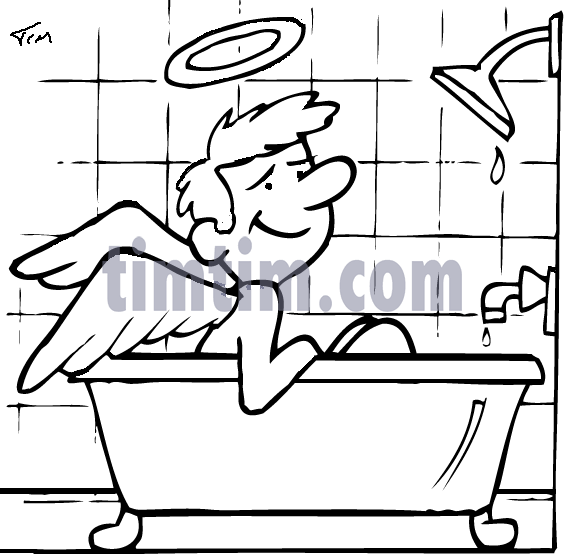 565x554 Free Drawing Of Angel Bath Bw From The Category Church Religion
