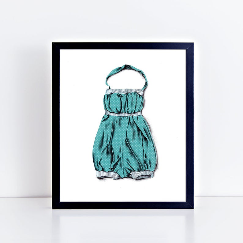 794x794 swimsuit art print vintage swimsuit art bathing suit print etsy