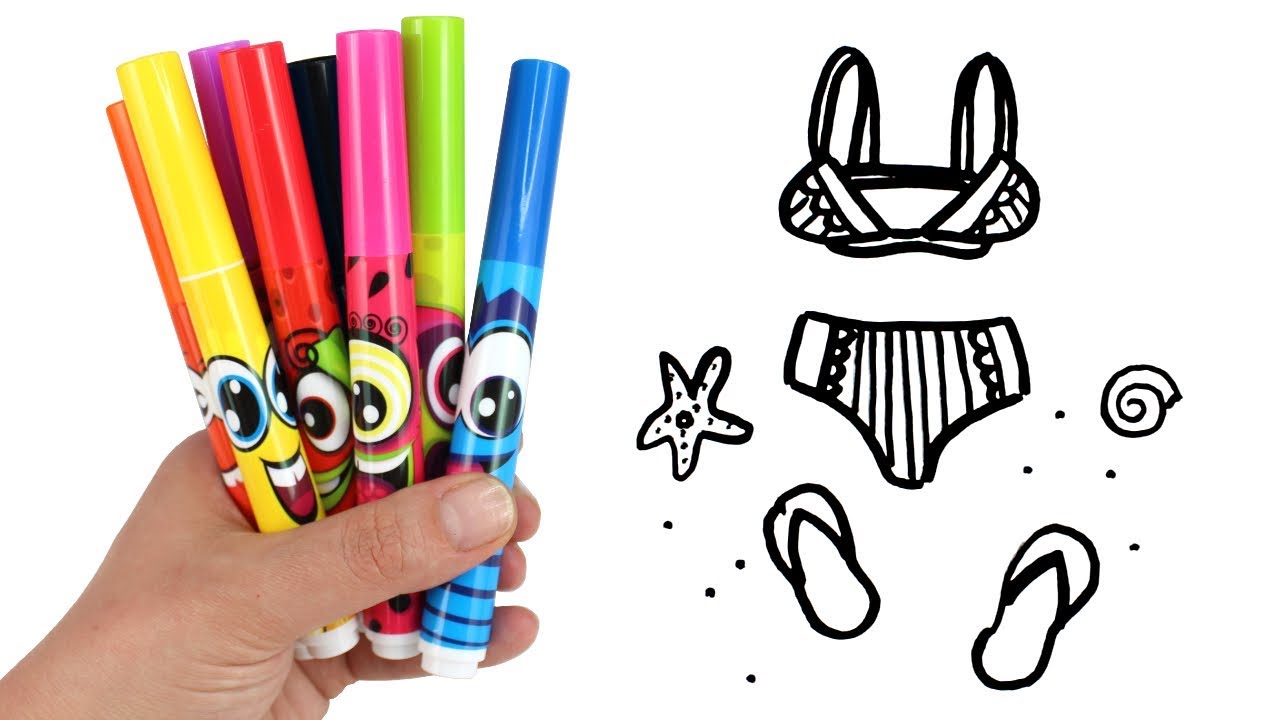 1280x720 Drawing Coloring With Surprise Toys Jellyfish Bathing Suit
