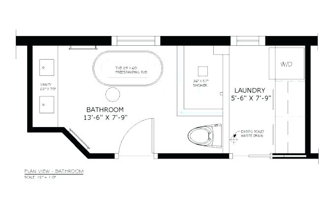 670x400 Half Bath Layout
