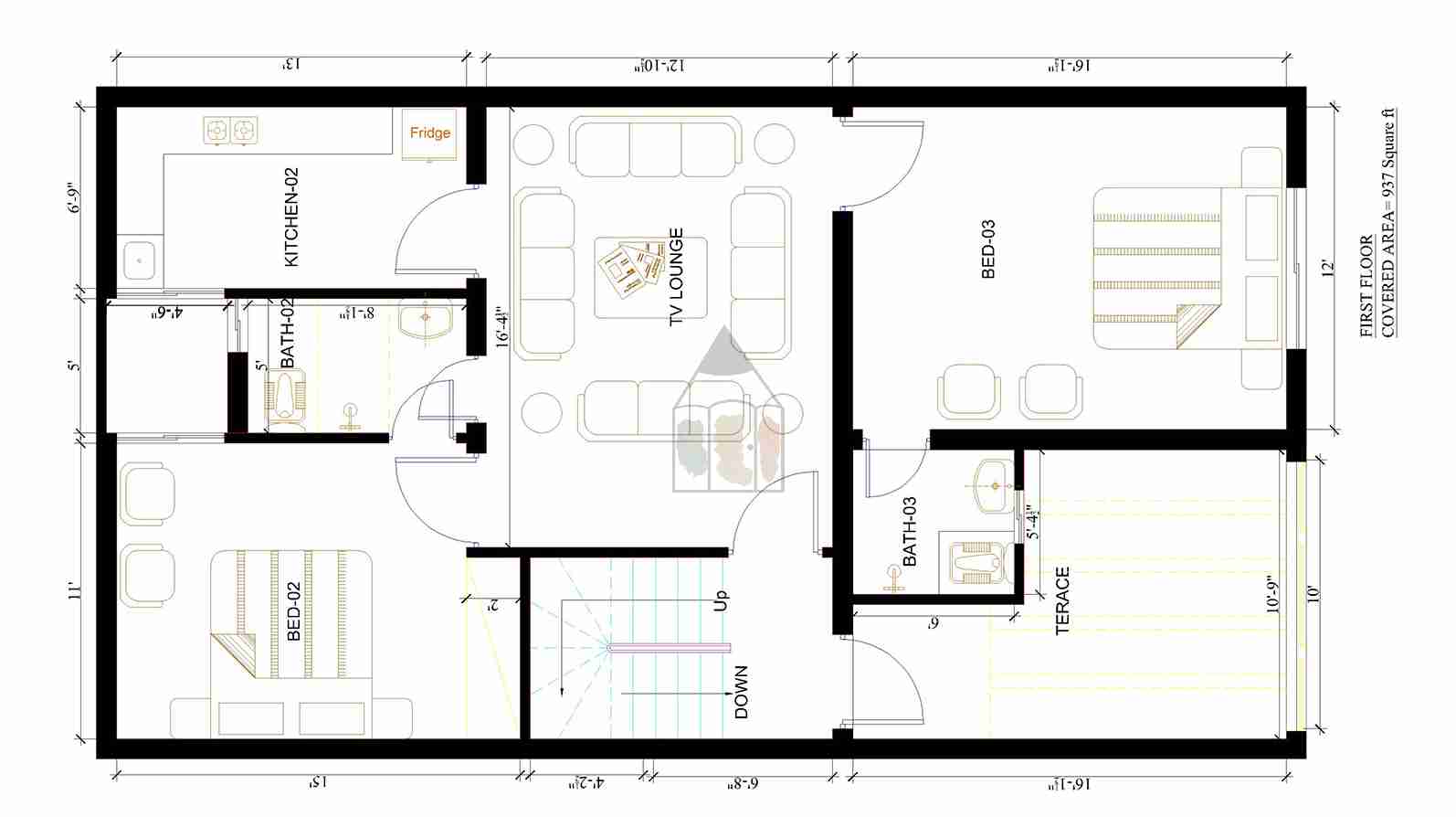 1594x894 marla house floor plan gharplans pk