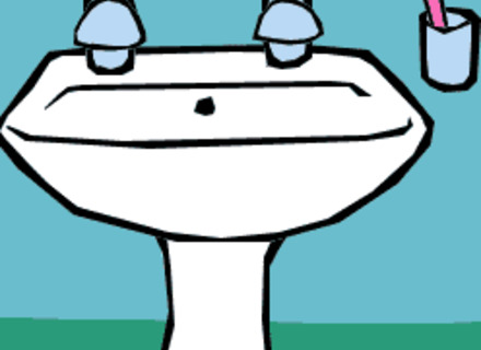 440x320 Cartoon Bathroom Sink, Model Bathroom Furniture Clipart