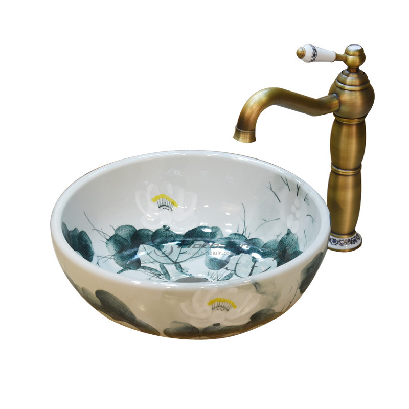 800x800 Pastoralism Bathroom Vessel Sink Hand Drawing Art Top Rated Floral