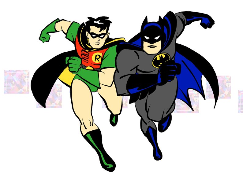 794x595 Batman And Robin Instant Download Printable Digital Drawing Etsy