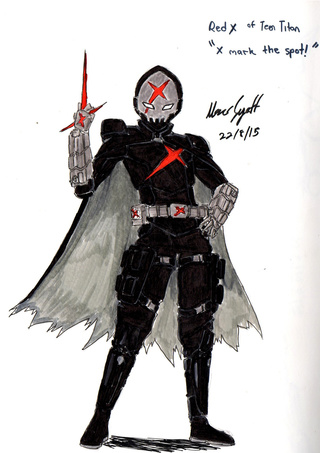 320x453 red x in the suit style with mix of arkham knight armor suit