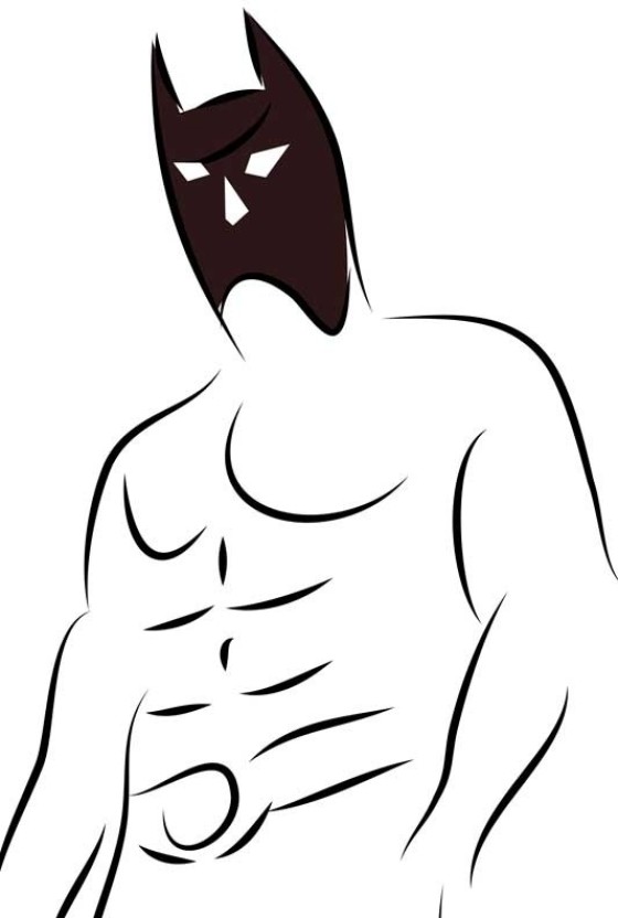 560x832 Batman Line Drawing Paper Print