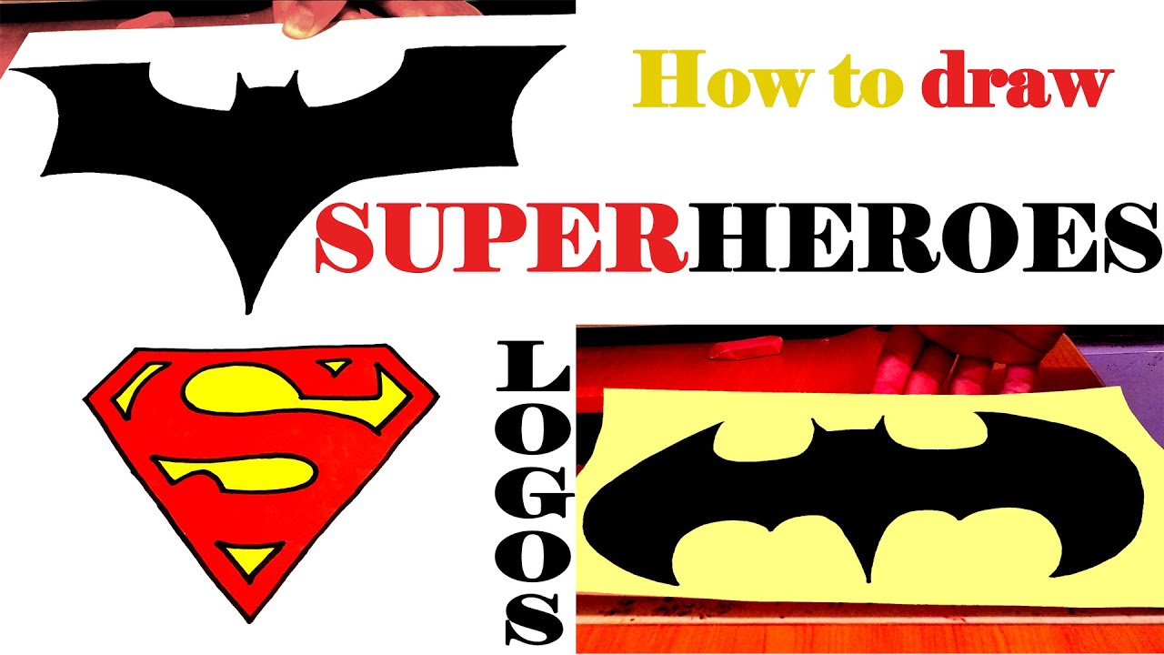 1280x720 How To Draw Superheroes Logos For Kids Easy On Paper Batman