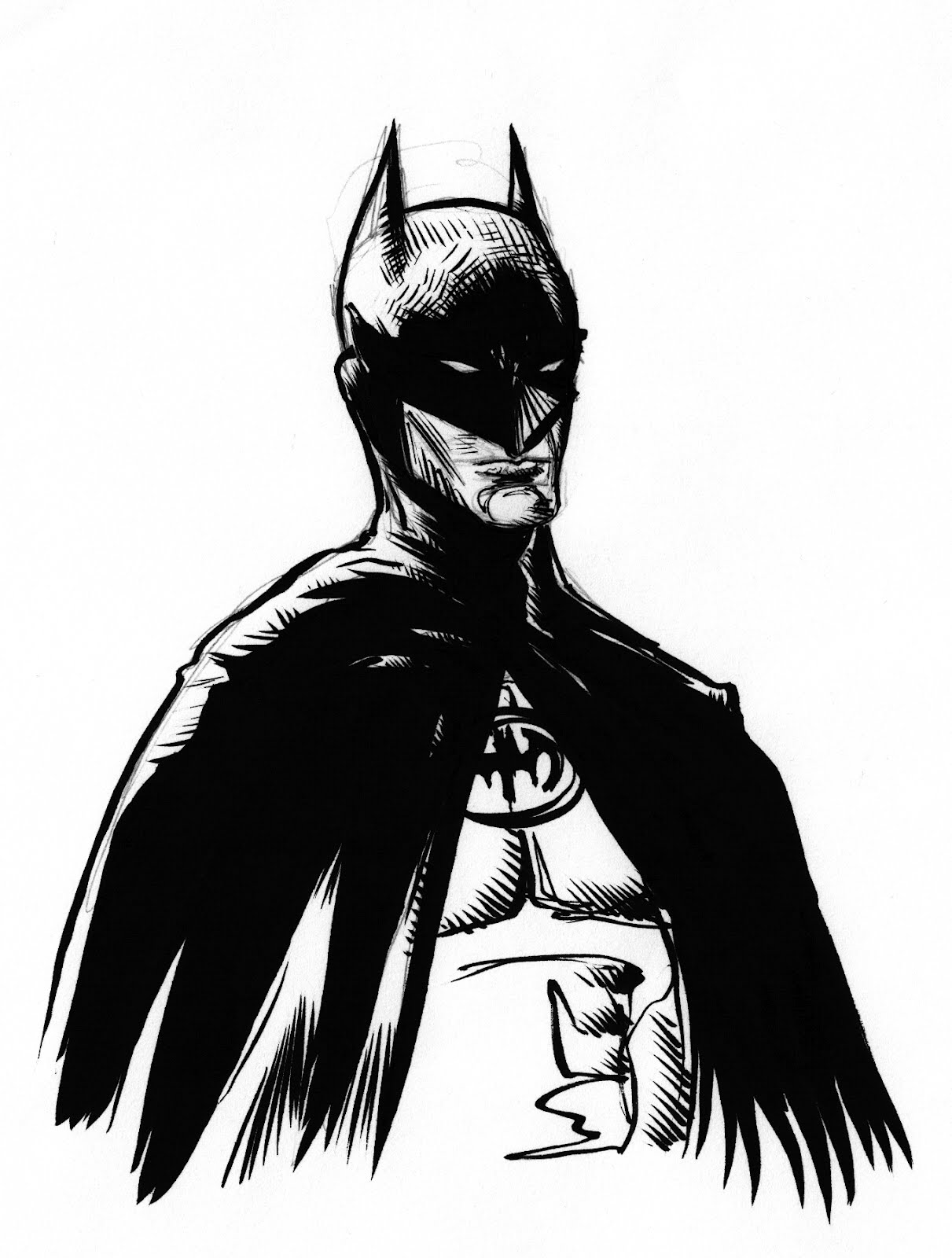 1211x1600 Pretty Good Blog Warm Up Sketch Batman Ink Sketch