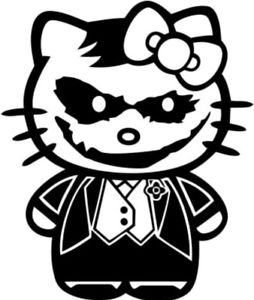 254x300 Hello Kitty Joker Batman Why So Serious Sticker Decal Window Car