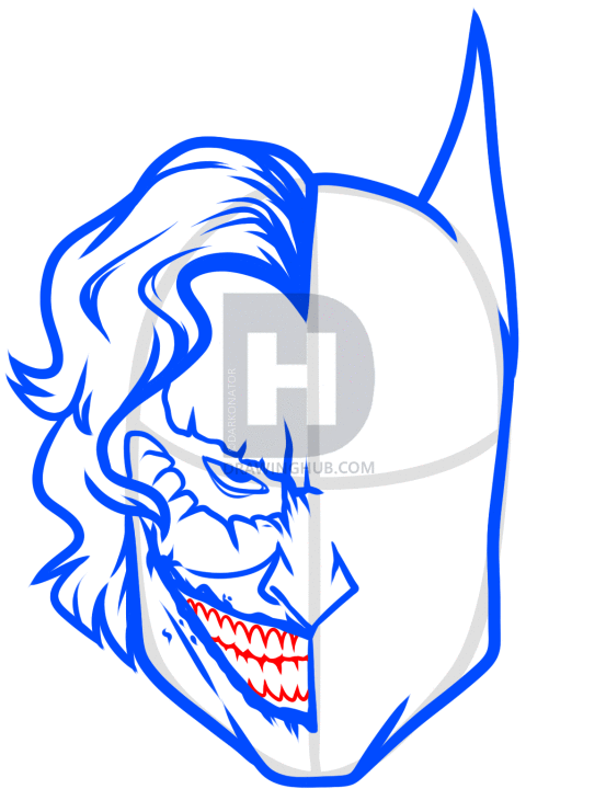 553x720 How To Draw Joker And Batman, Step