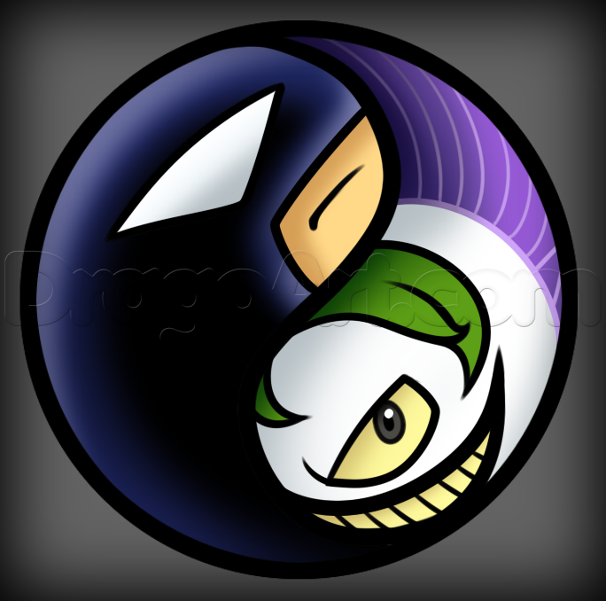 684x678 How To Draw Batman And Joker Yin Yang, Step